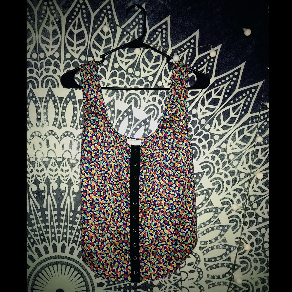 Anthropologie Button Down Cardigan Vest Tank EUC